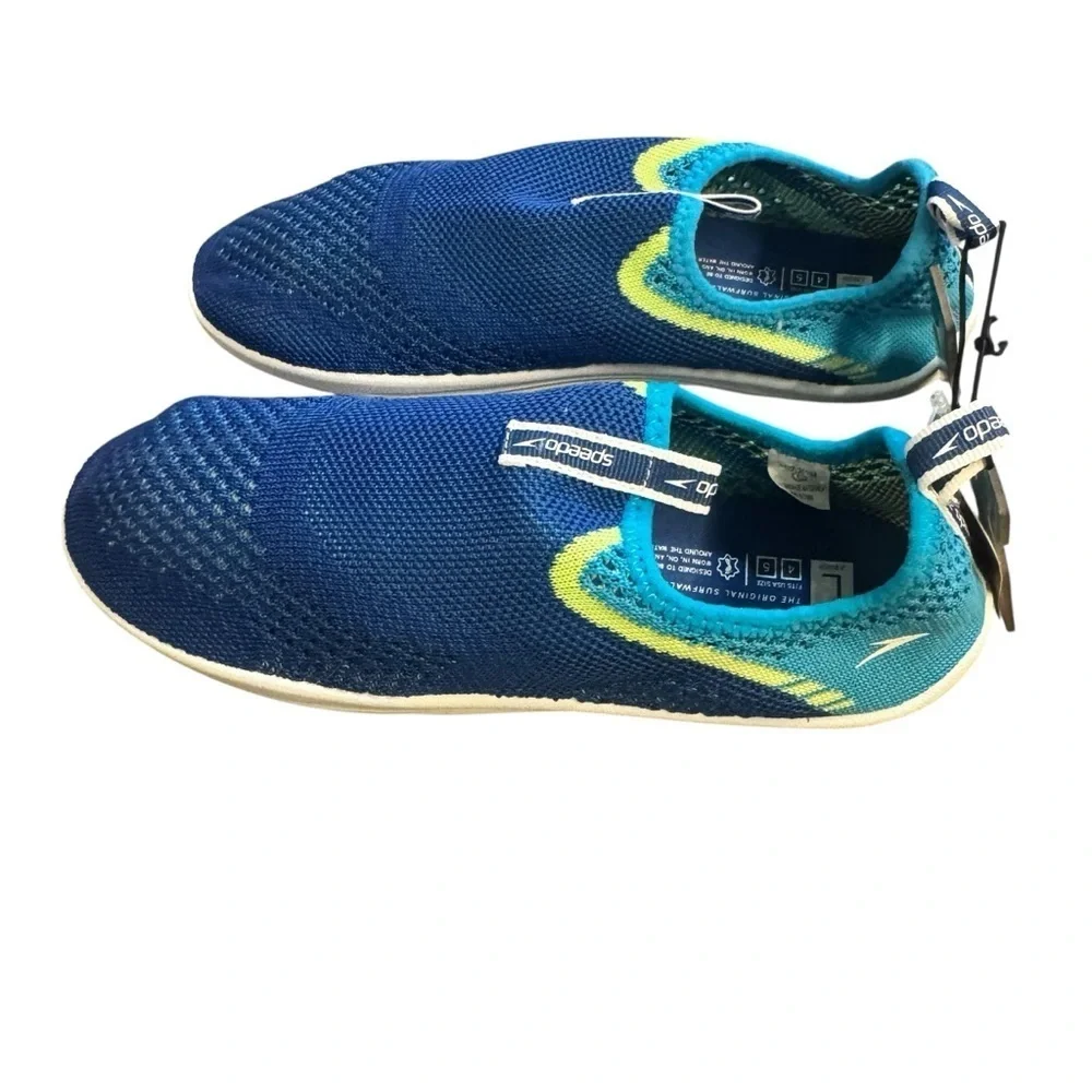 Speedo Kids Blue and Green Pull-on Water Shoes Surf Strider Junior Size L 4/5